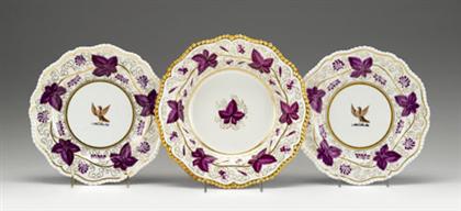 Appraisal: Three Worcester Flight Barr Barr porcelain plates early th century