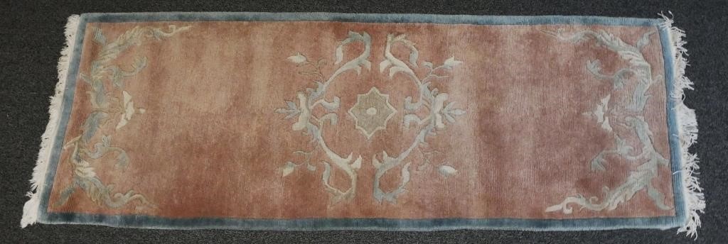 Appraisal: Vintage Tibetan hand-knotted runner rug measures x Circa late th