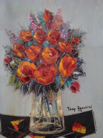 Appraisal: AGOSTINI Tony O C Floral Still Life in Ornate French