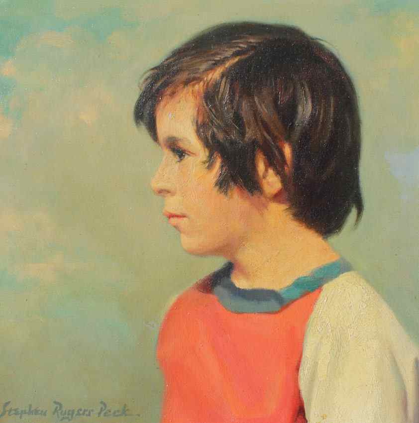 Appraisal: PECK Stephen Rogers American - Portrait of Young Boy Oil