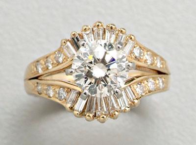 Appraisal: Lady's diamond ring centering a ct actual weight round brilliant