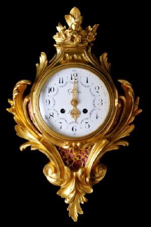 Appraisal: Louis XV-Style Gilt-Bronze Cartel Clock Dial signed G belin x