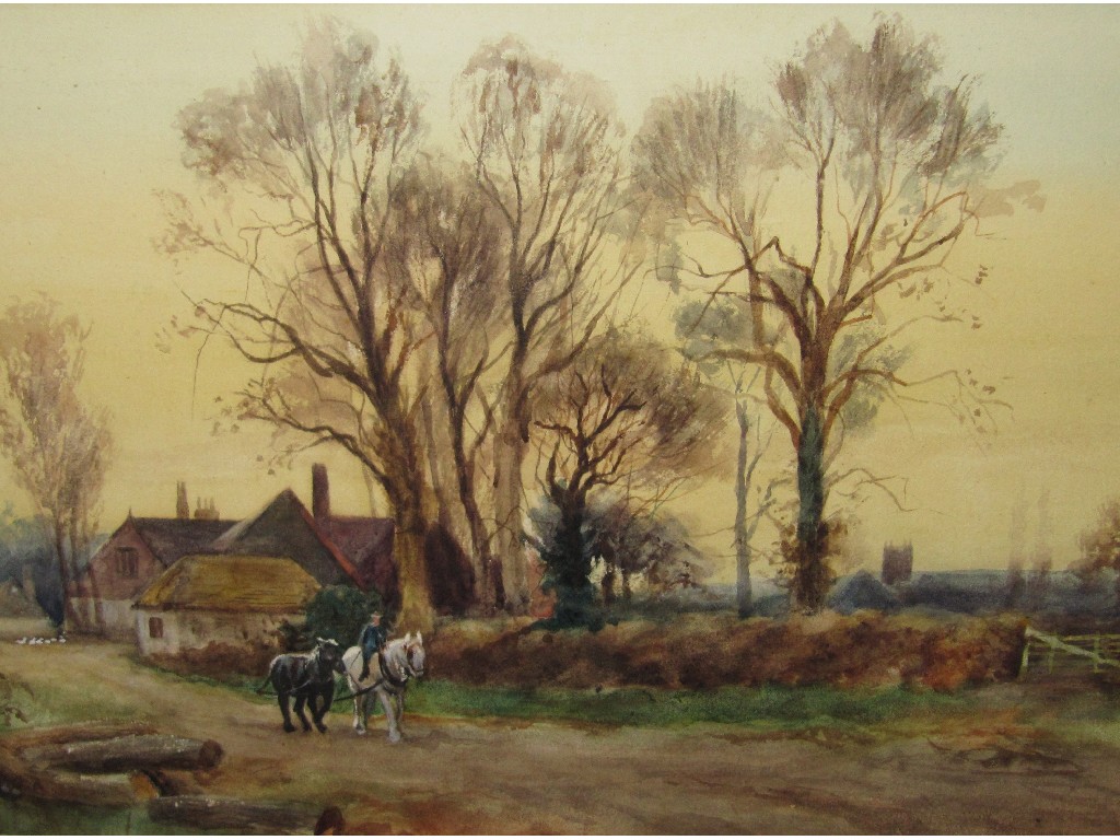 Appraisal: Watercolour of a country lane unsigned