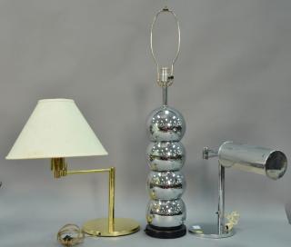 Appraisal: Three lamps including Ball lamp George Kovacs Sonneman two swing