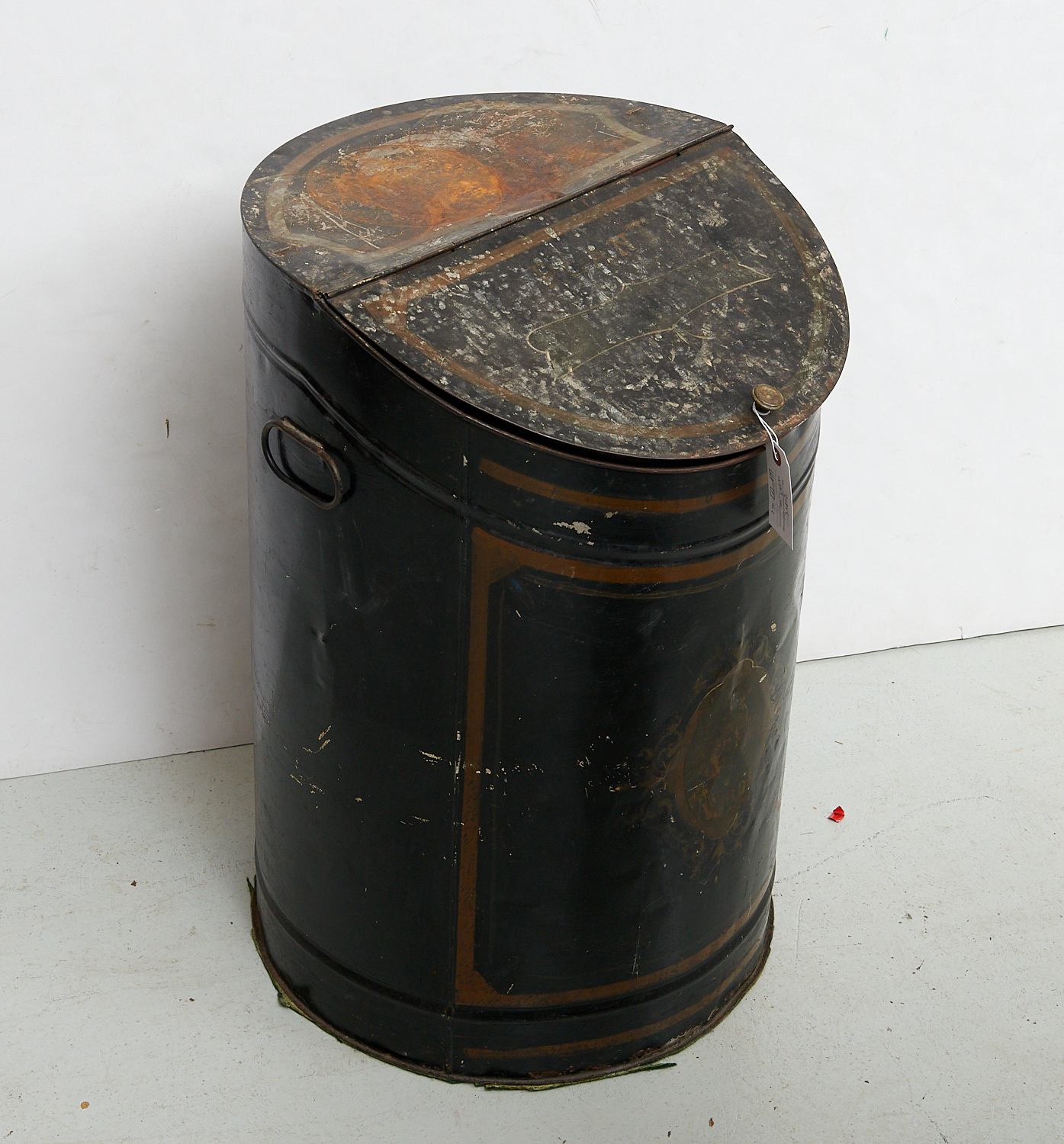 Appraisal: VICTORIAN PAINTED TOLE COAL BIN th c h x w