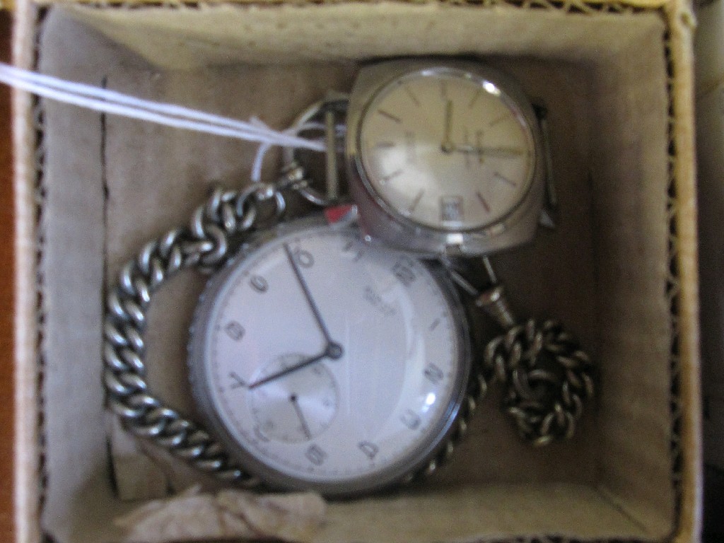 Appraisal: Lot comprising Bulova wristwatch and a pocket watch on chain