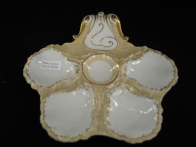 Appraisal: Victorian Porcelain Oyster Plate handled by J W Boteler diameter