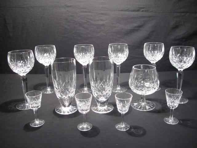 Appraisal: Waterford crystal stemware set ''Lismore'' pattern Includes total pieces Hock