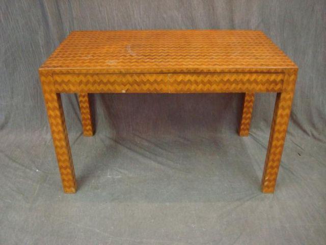 Appraisal: Italian Parquetry Parsons Style Desk Small losses From a New