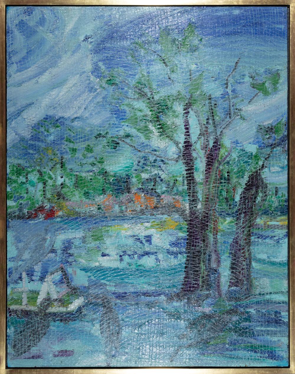 Appraisal: Hunt Slonem American Louisiana b Teche oil on wood signed