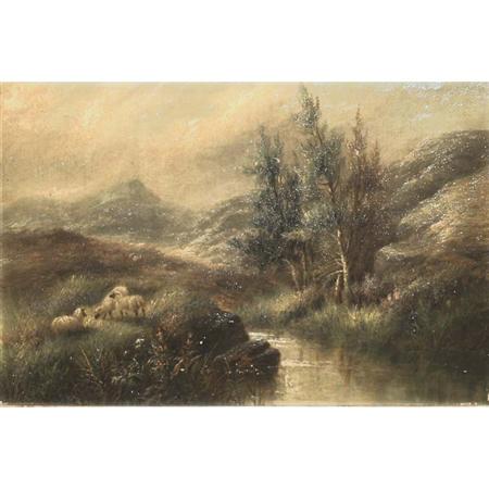 Appraisal: Attributed to Edwin Masters Sheep in a Mountain Clearing Estimate