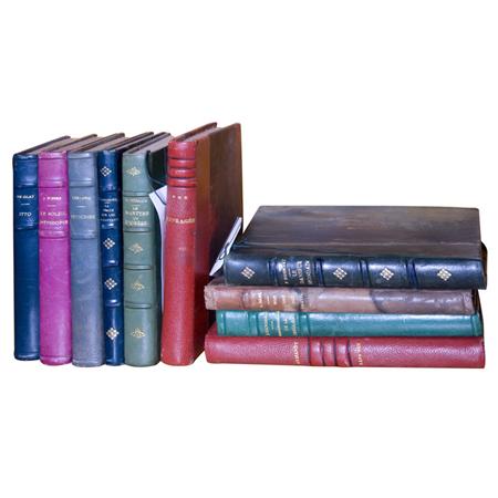 Appraisal: FINE BINDING Group of French bindings Ten volumes half-leather spines