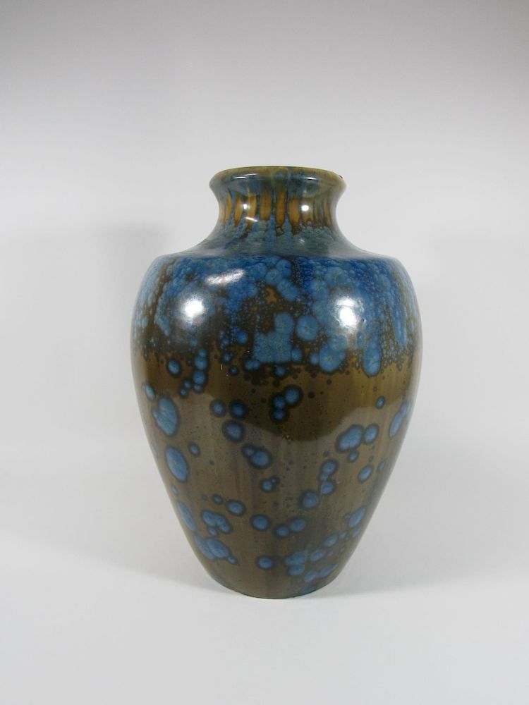 Appraisal: Flambe Glaze Jar Possibly Fulper impressed to base and sticker