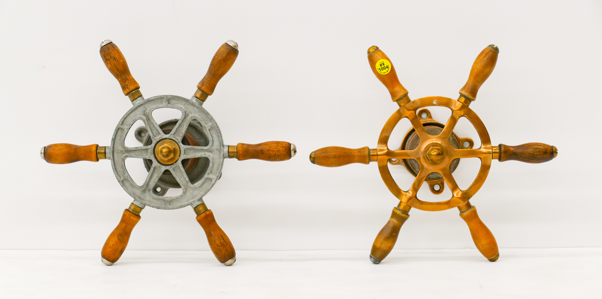 Appraisal: Pair Metal Wood Ship Wheels - '' Diameter