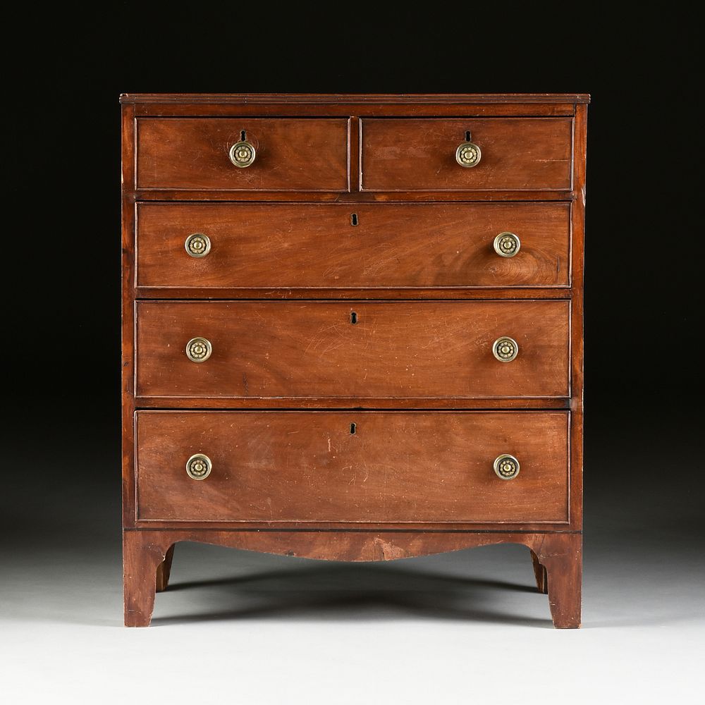 Appraisal: A FEDERAL FLAME MAHOGANY CHEST-OF-DRAWERS FIRST QUARTER TH CENTURY A