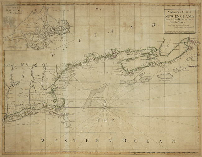 Appraisal: After Cyprian Southack British - Map of the Coast of