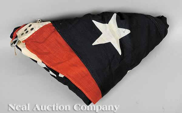 Appraisal: A Monumental American Grant Family Star Ensign Flag press-dyed wool