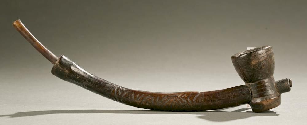 Appraisal: Congo wooden pipe first half th c A wooden pipe