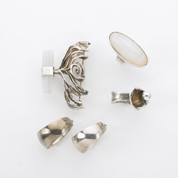 Appraisal: GUNNAR MALMBERG ICELANDIC SILVER JEWELRY - brooch and ring set