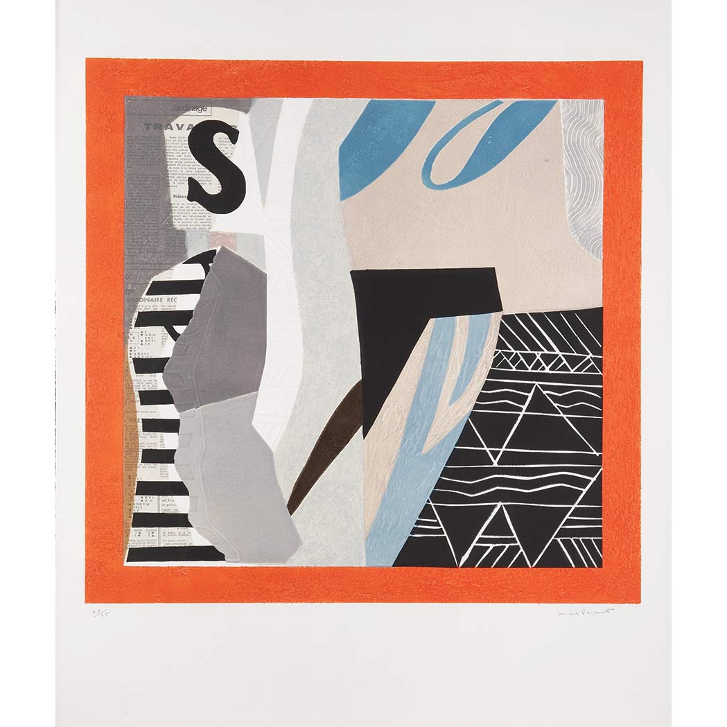 Appraisal: Max Papart COMPOSITIONS A color etching and aquatint with collage