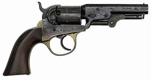 Appraisal: J M Cooper Double-Action Percussion Revolver cal octagonal barrel S