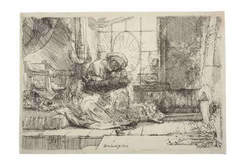 Appraisal: REMBRANDT VAN RIJN The Virgin and Child with the Cat