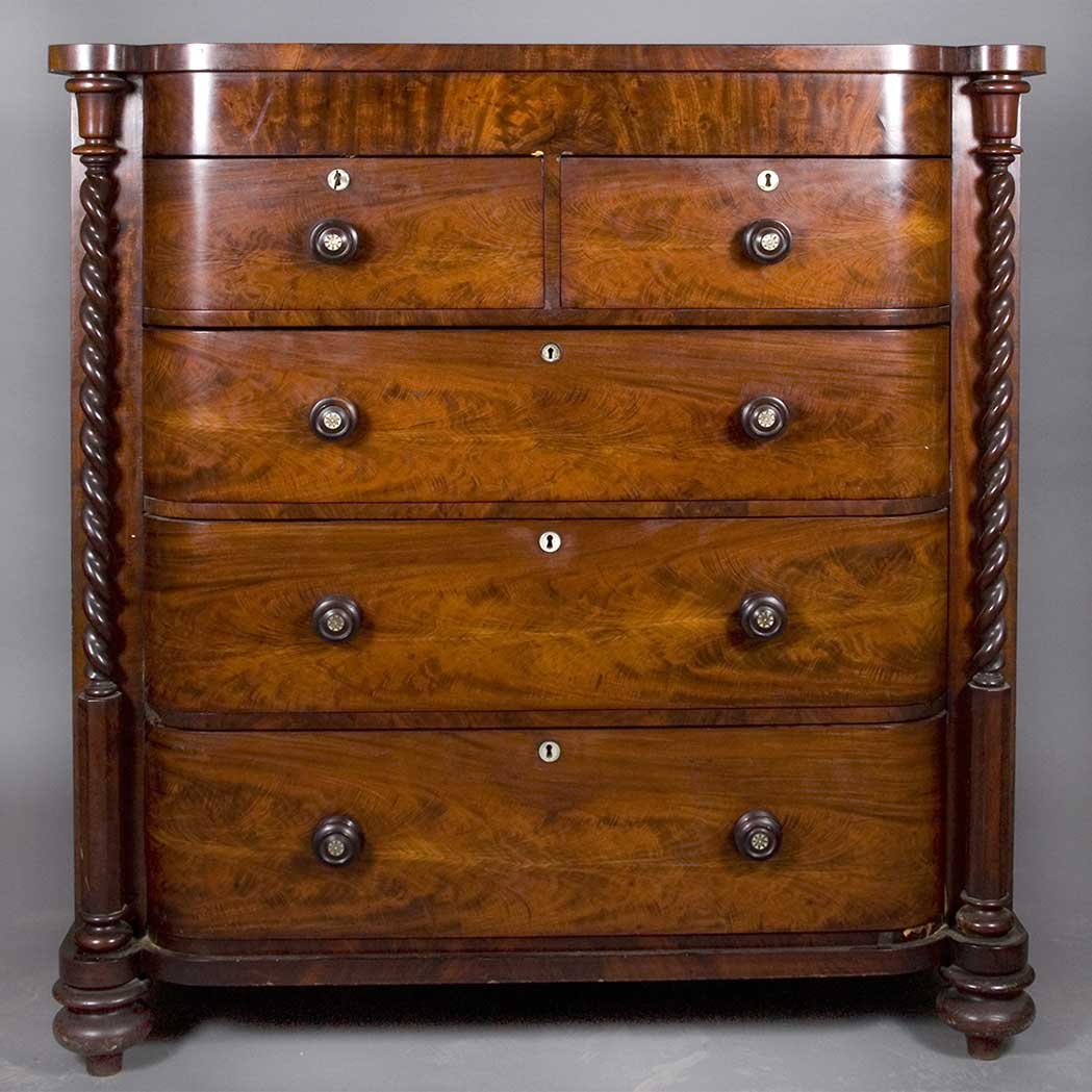 Appraisal: Victorian Mahogany Tall Chest of Drawers Height inches width inches