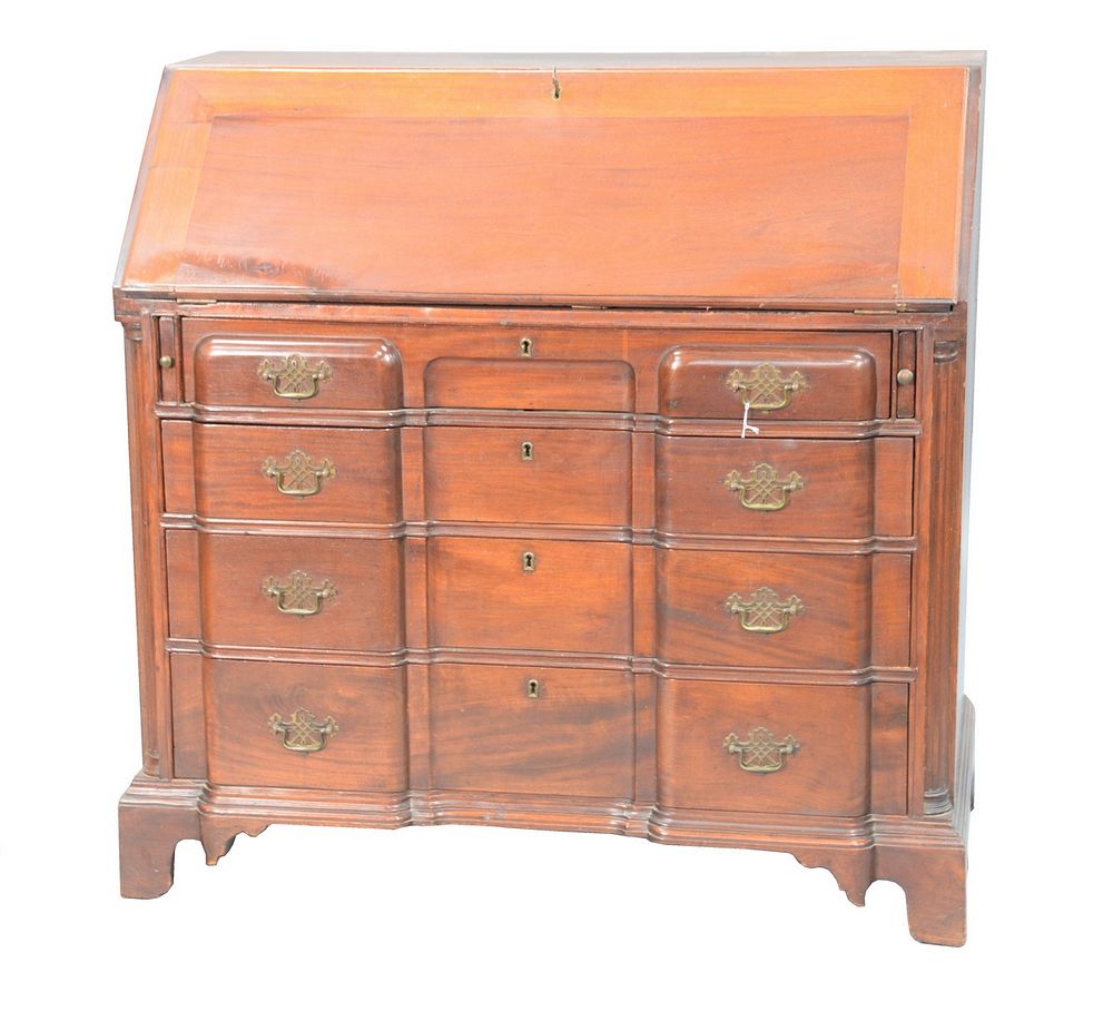 Appraisal: Mahogany Chippendale Desk having slant lid and blocked front on