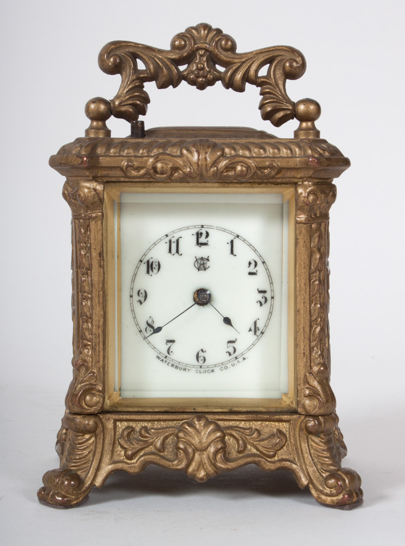 Appraisal: Waterbury gilt-metal carriage clock early th century Rococo style case