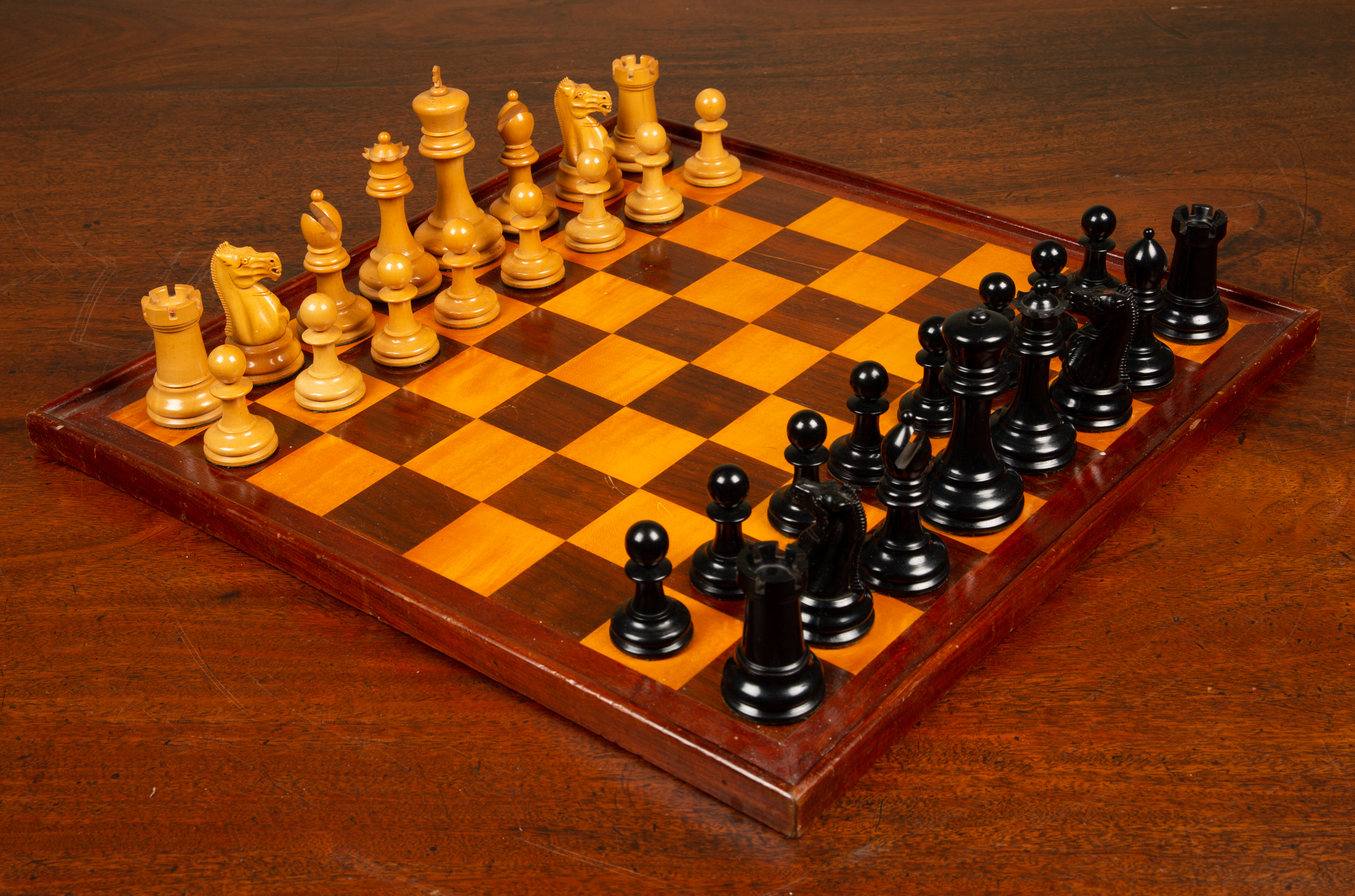 Appraisal: A Staunton club size chess set by Jaques of London