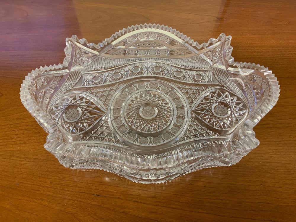 Appraisal: American Brilliant-Period Cut Crystal Dish LxW x in x cm