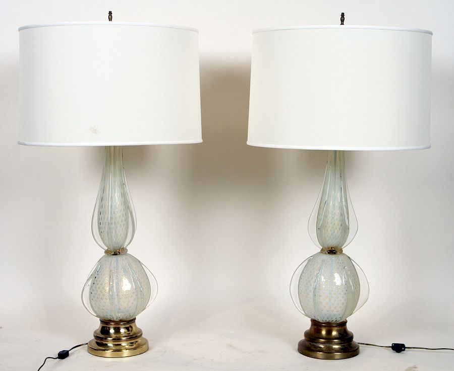 Appraisal: PAIR MURANO CASED GLASS BERND GOECKLER LAMPS A pair of