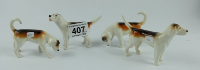 Appraisal: Beswick first version fox hounds and