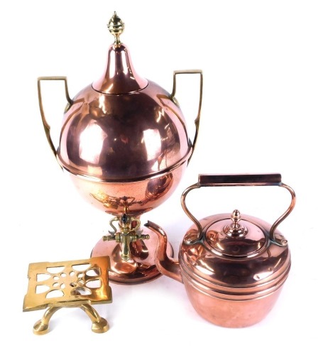 Appraisal: A group of copper and brass wares a Victorian copper