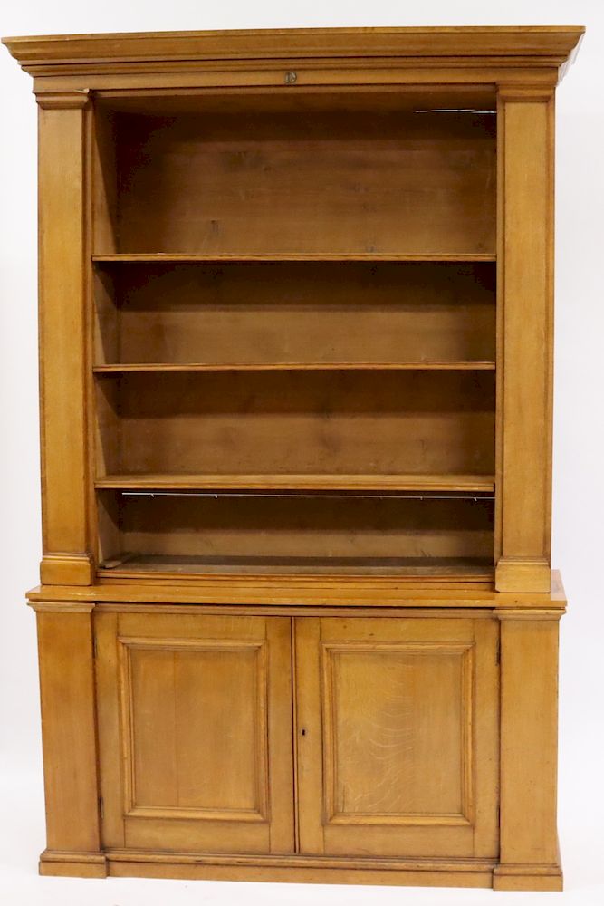 Appraisal: th Century Pine Open Front Step Back Cabinet From a