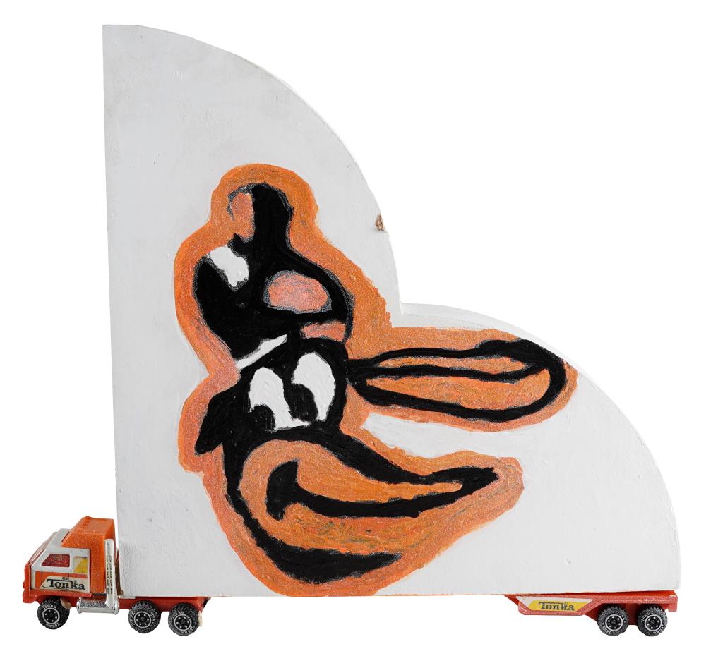 Appraisal: BRUCE HOUSTON B HOMAGE TO THE BALTIMORE ORIOLESpainted wood and