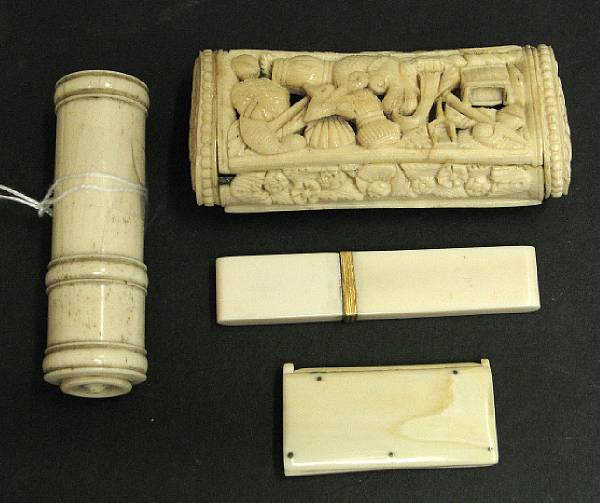 Appraisal: Property of another owner th century Comprising rectangular box carved