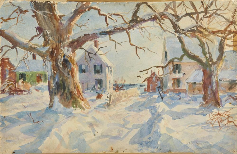 Appraisal: JOHN WHORF American - Winter View watercolor signed John Whorf