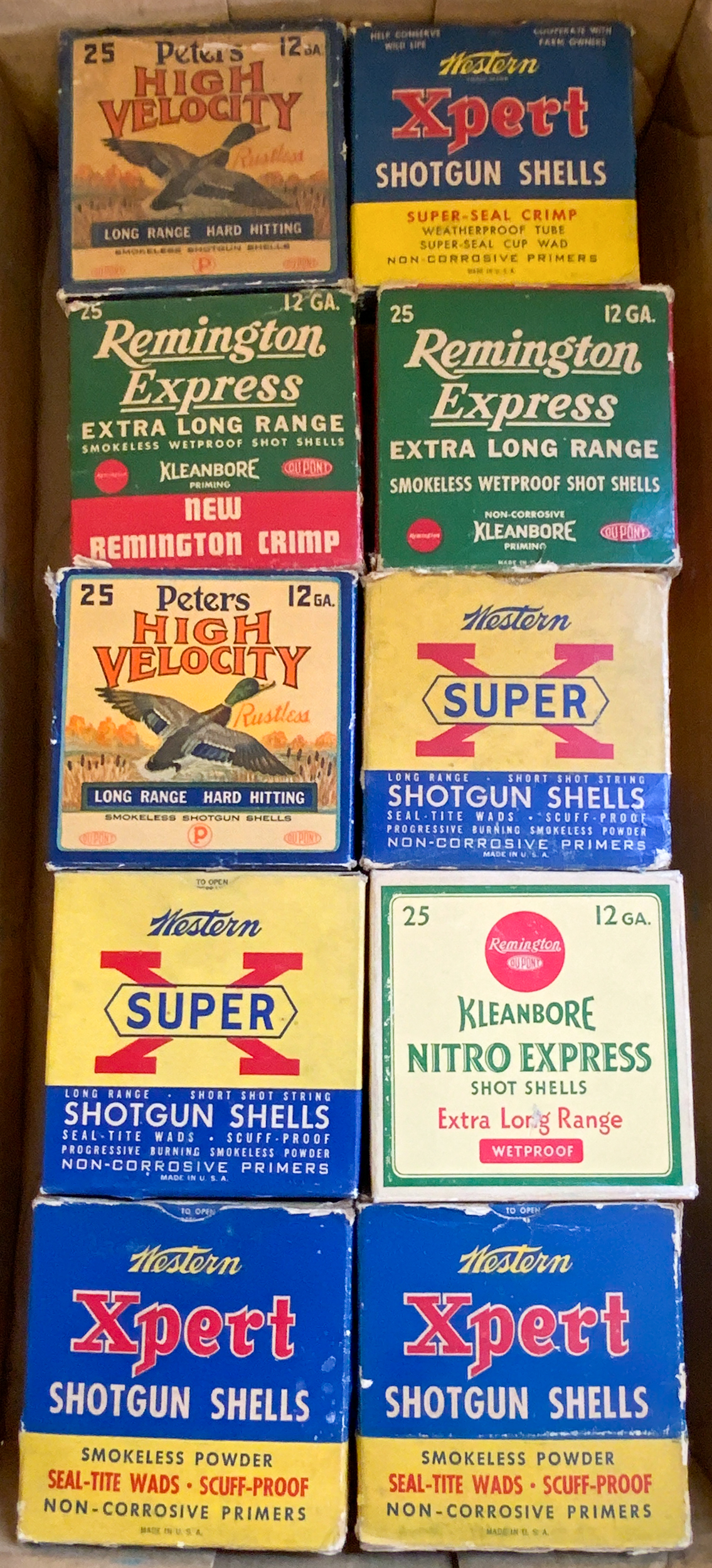 Appraisal: GAUGE SHOTGUN SHELL BOXES full partial Western Remington Peters