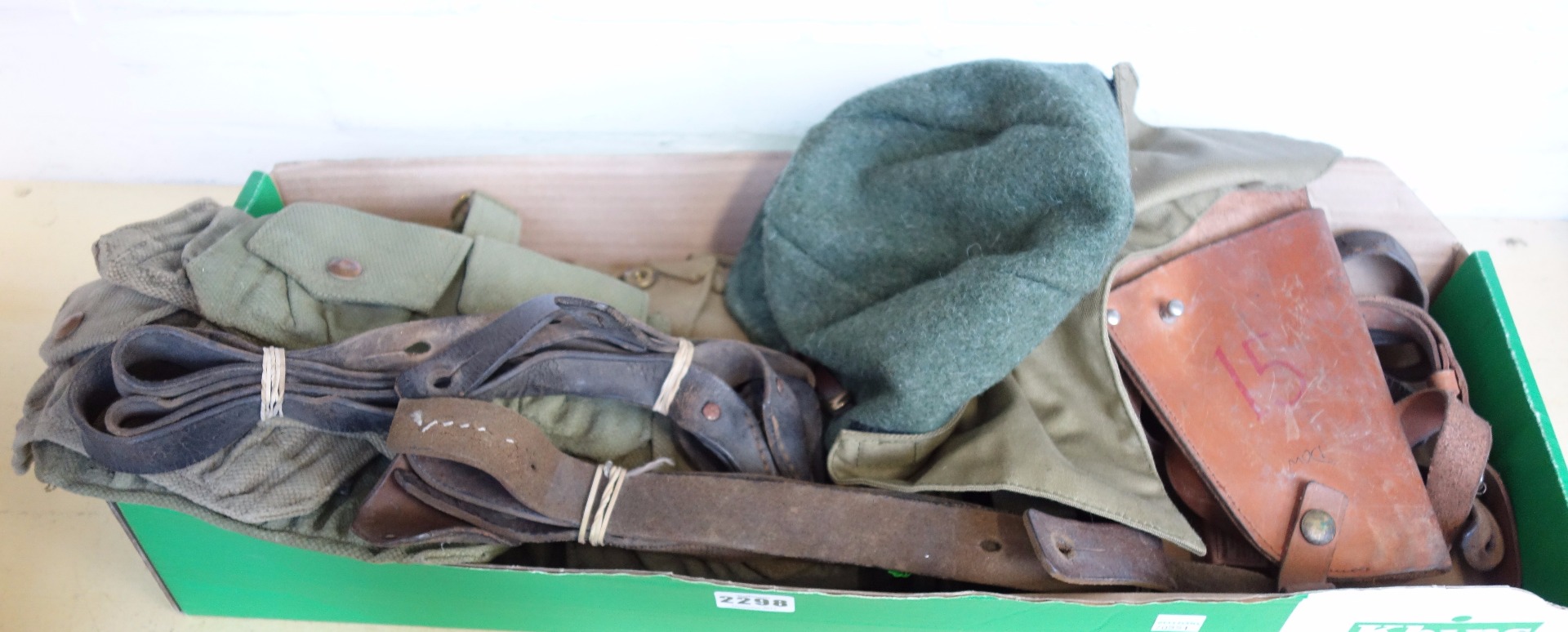 Appraisal: A quantity of militaria including a leather holster a Russian