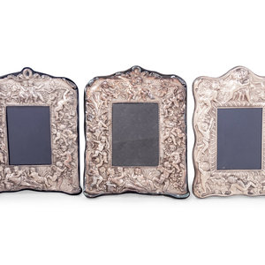 Appraisal: Three English Silver Picture Frames th Century each hallmarked for