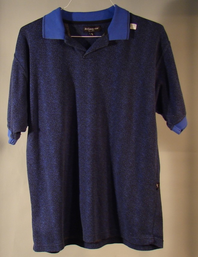 Appraisal: YVES SAINT LAURENT Size XL Cotton Polyester short-sleeve polo blue