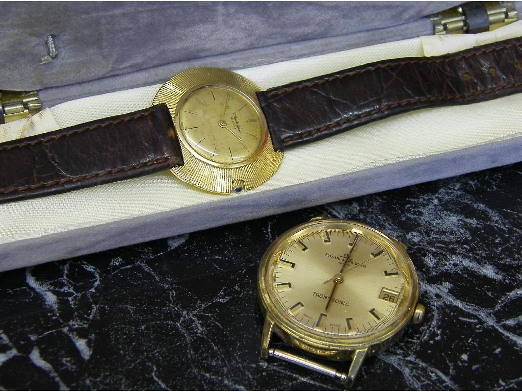 Appraisal: Bueche-Girod ct gentleman's dress watch gilt dial with jewel movement