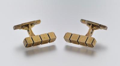 Appraisal: A Pair of Sterling Silver Cufflinks by Georg Jensen ca