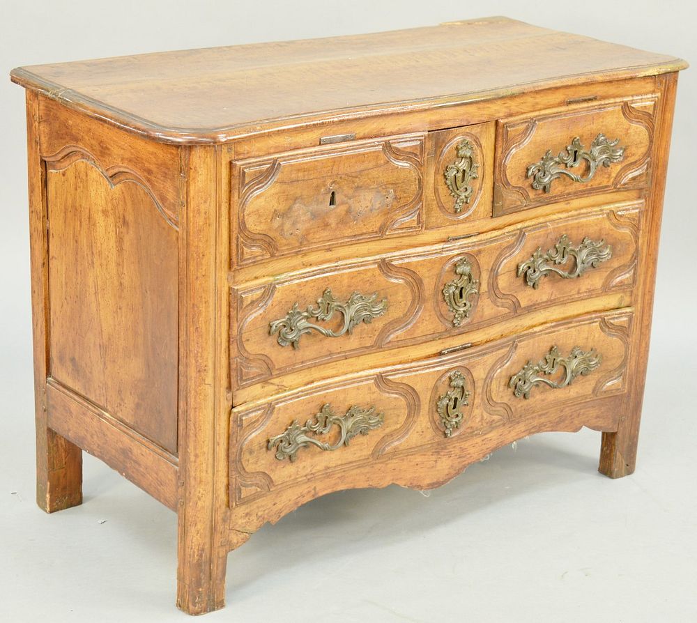 Appraisal: Louis XVI Provincial Walnut Commode three drawers over two drawers