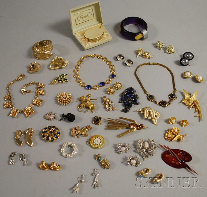 Appraisal: Group of Mostly Signed Costume Jewelry makers include Lisner Napier