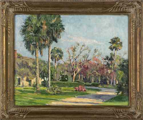 Appraisal: Morris Hall Pancoast American - oil on board southern landscape