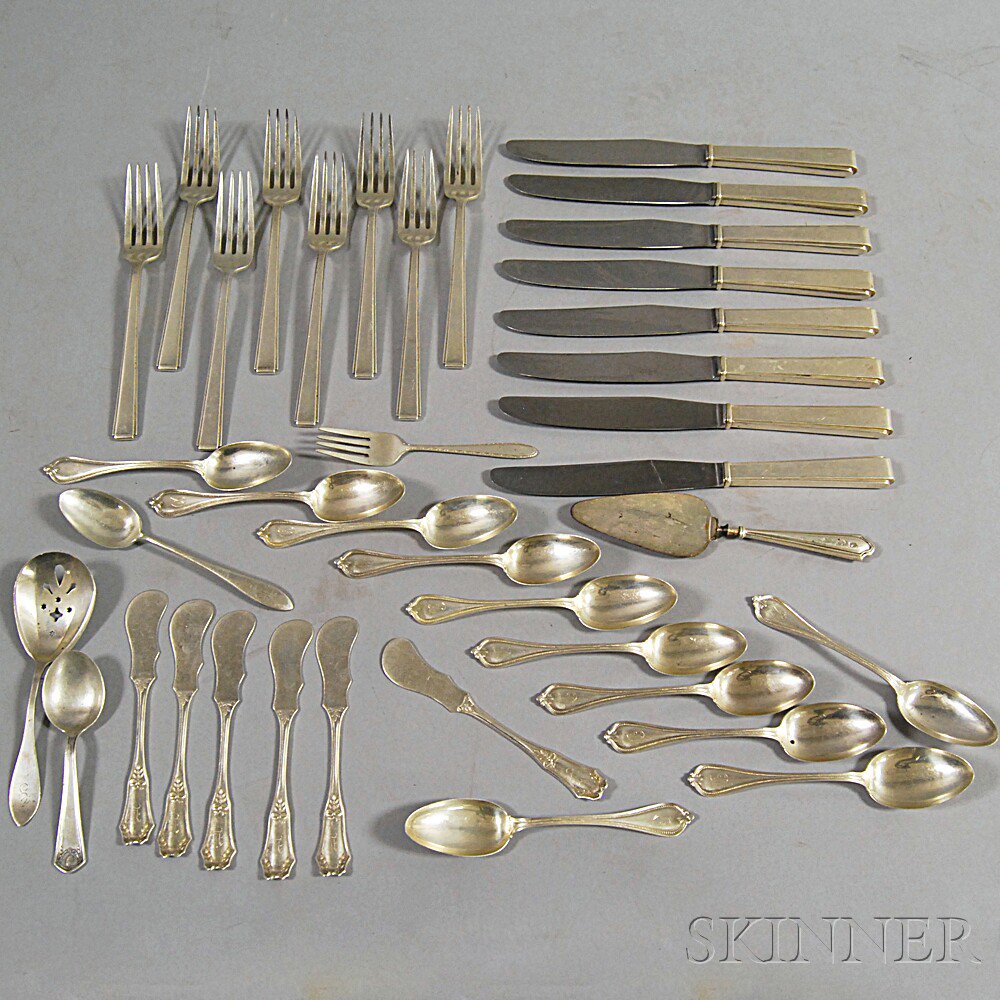 Appraisal: Group of Sterling Silver Flatware including eight Lunt Modern Classic-pattern