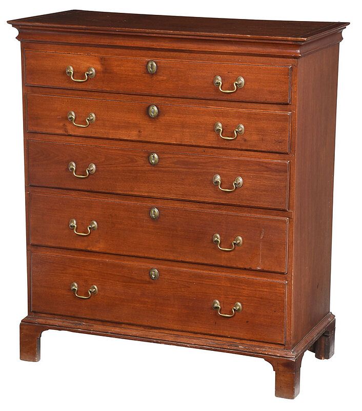 Appraisal: American Chippendale Maple Chest of Drawers New England late th