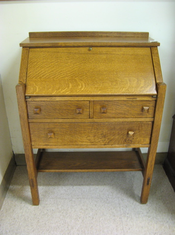 Appraisal: STICKLEY OAK SLANT-FRONT WRITING DESK NO L J G Stickley